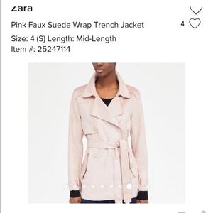 Pink Suede Zara Trench